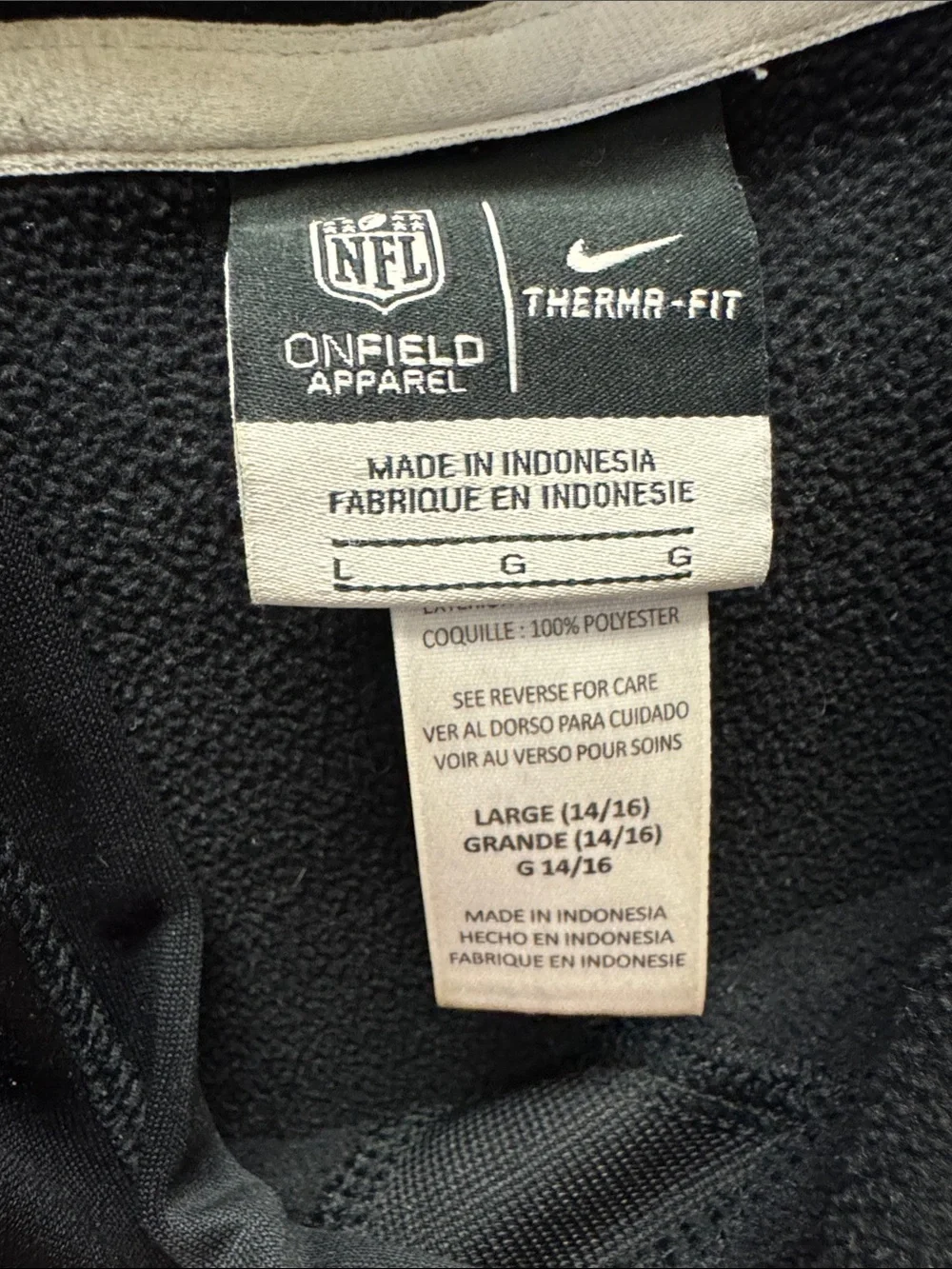 Nike Black Raiders Pullover Hoodie with White Logo